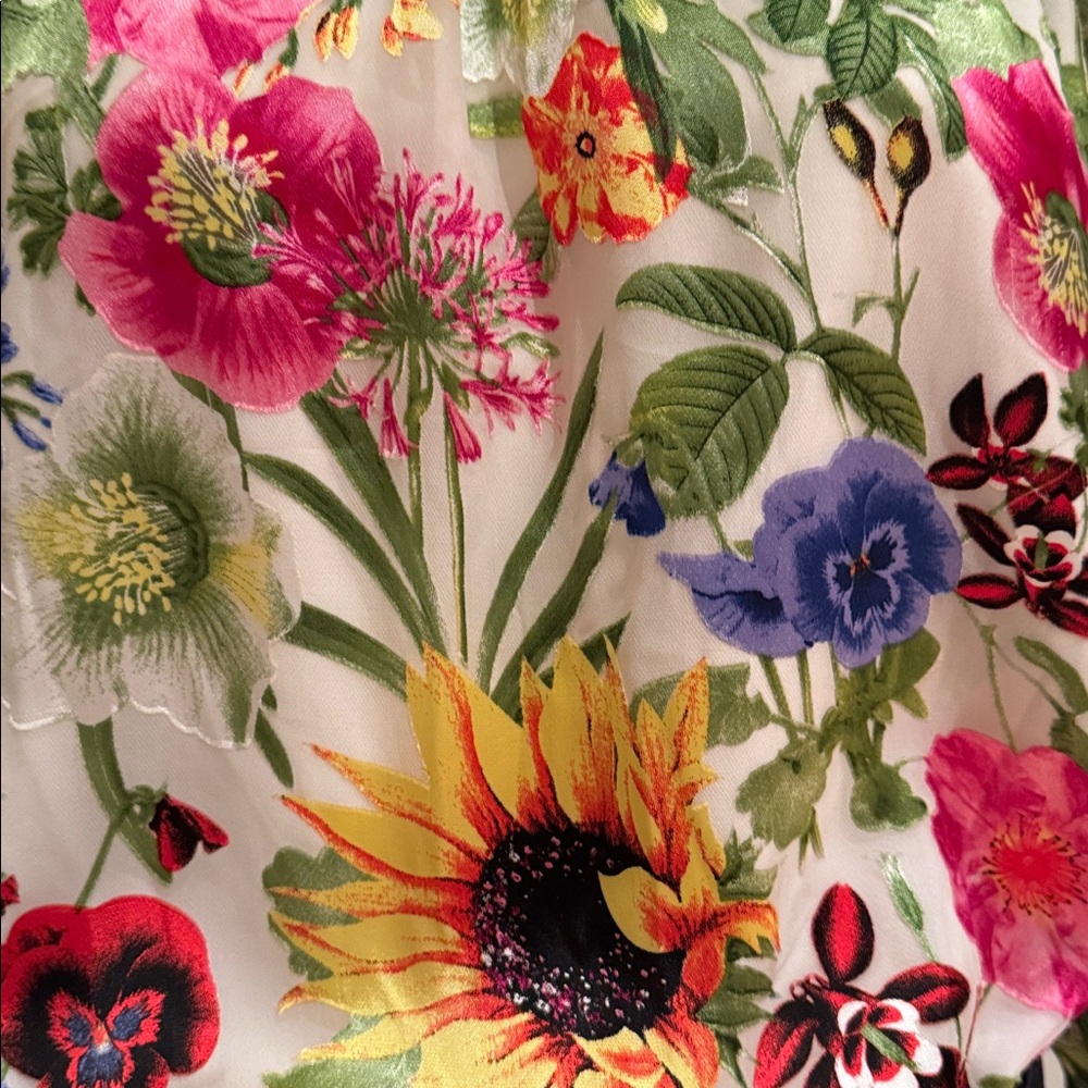 NWOT ALICE + OLIVIA ALTA FLORAL PRINT SILK BLEND BLOUSE ON/OFF SHOULDER SZ LARGE - Picture 6 of 15